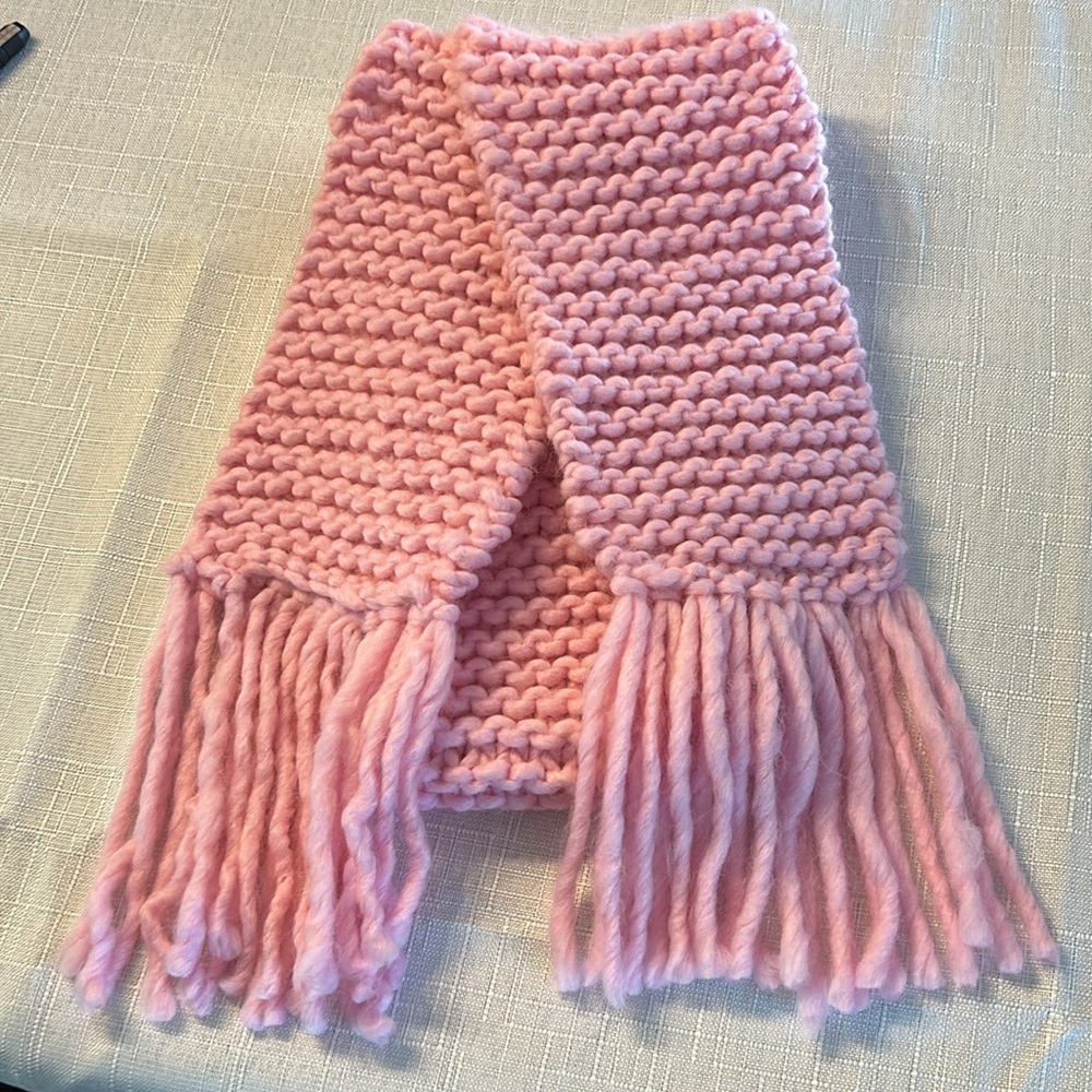 Handmade Cozy Pink Knit Scarf